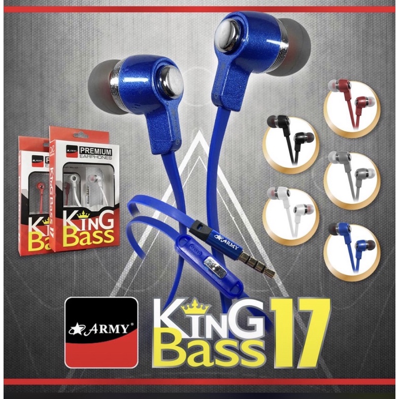 HANDFREE ARMY KINGBASS KING BASS HEADSET EARPHONE