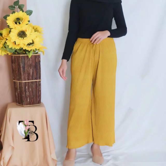 BEFAST - ZEC OOTD Celana Kulot ANJI / Tiara Pant Kulot RIB PREMIUM / Celana Kulot Kekinian 2022 / Kulot Casual / Celana Panjang Bahan / OOTD Remaja Terbaru / Terlaris