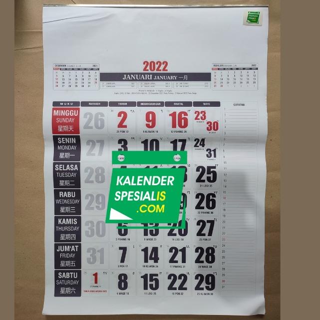 

F8TT KALENDER KERJA 2022 POLOS UKURAN BESAR 46 X 64 CM - KALENDER BLANGKO ,,