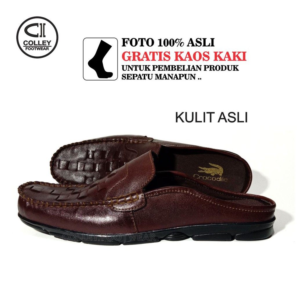 COD - SEPATU BUSTONG ANYAM PRIA 100% KULIT ASLI / LOAFERS / CASUAL LEATHER SHOES CCN-B.SMK-023