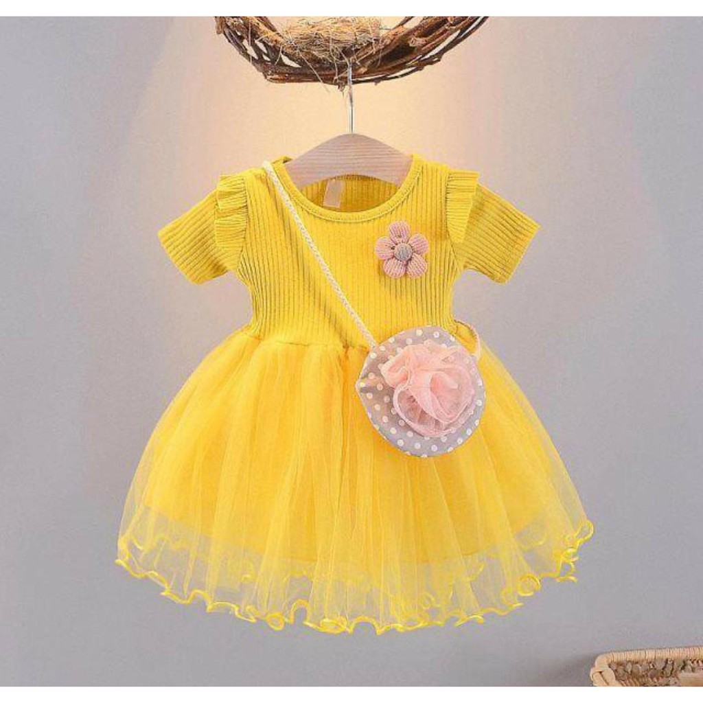 602-8#Baju anak/Fashion anak/dress rajut/dress bunga anak