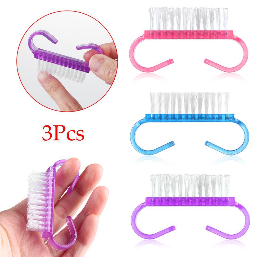 Preva 3pcs Sikat Kuku Portable Beauty Plastik Penggosok Kuku