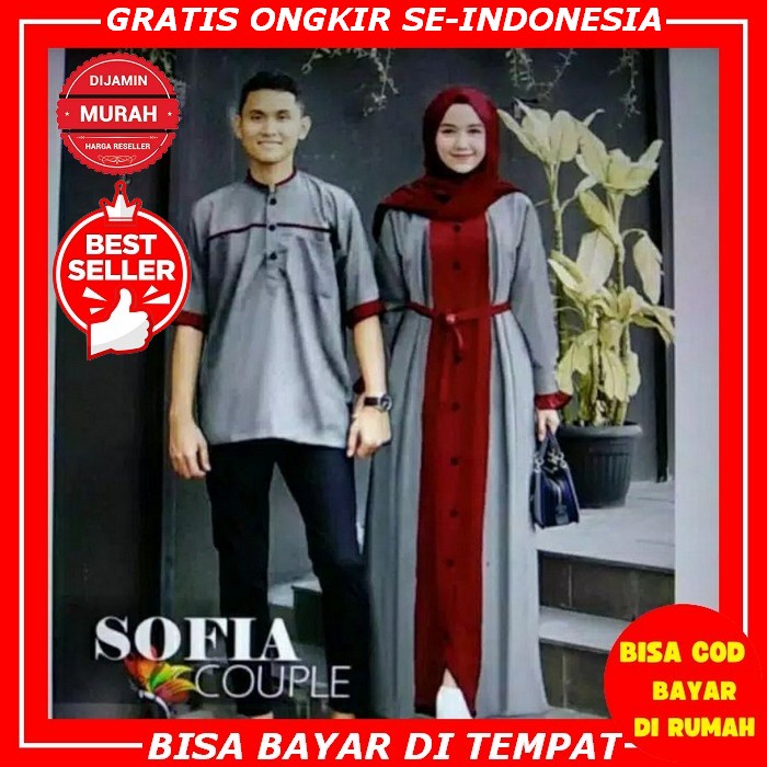 Set Couple Christalia Jumbo Size L-Xxxl Gamis Couple Duyung Baju Muslim Couple / Baju Couple Gamis B