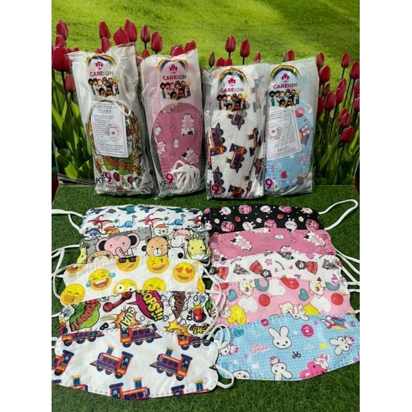 (BISA COD) Masker Anak KF94 CareIon Motif Lucu Unik Limited / Masker Earloop Headloop Pak Isi 10