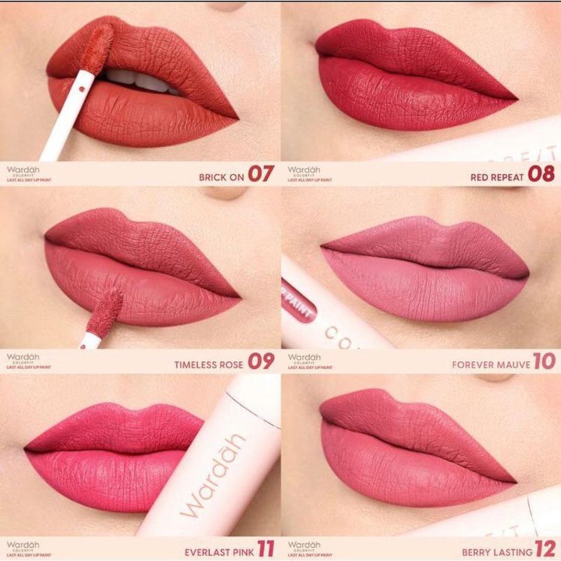 Wardah Colorfit Last All Day Lip Paint [01-12] ✰ ascocobeauty ✰