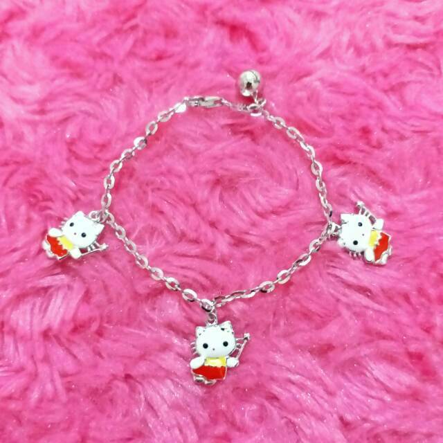 GELANG TANGAN BAYI ATAU ANAK PERAK SILVER 925 LAPIS EMAS PUTIH / GELANG TANGAN PERAK 925