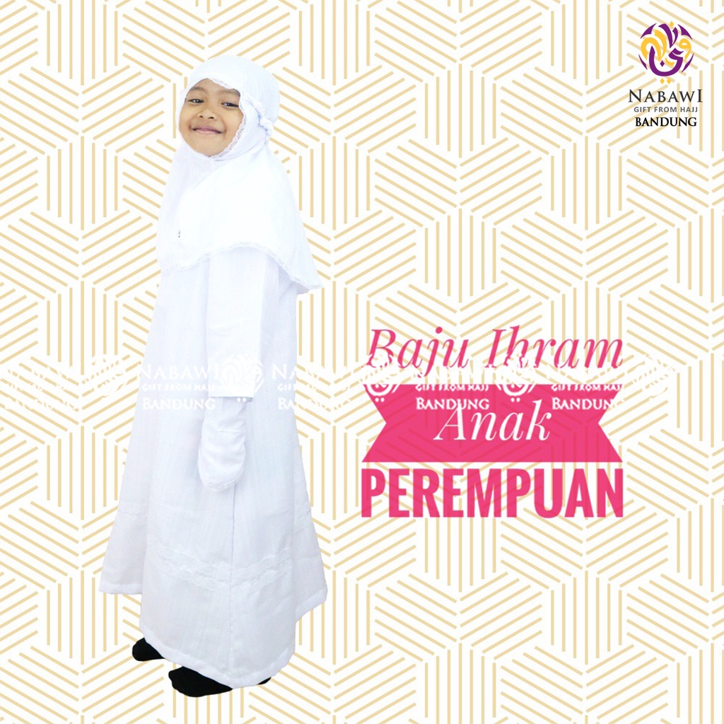 Baju Ihram Anak Perempuan/Gamis Putih Anak/Jubah Anak/Busana Muslim Bandung