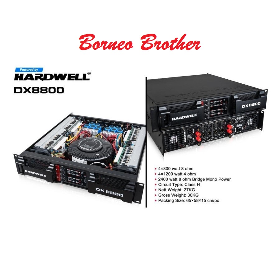 Power Amplifier 4 Channel Hardwell DX 8800 DX-8800 DX8800 Original 4 x 800 Watt