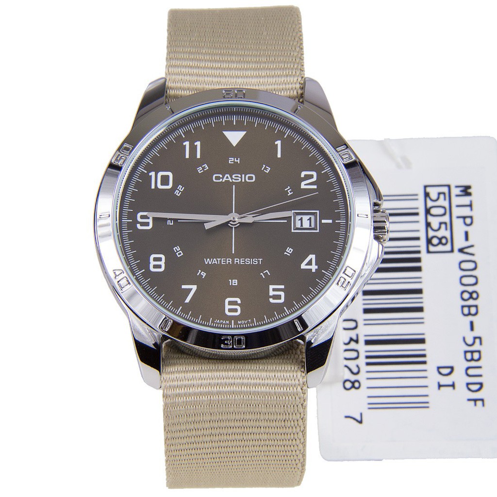 jam tangan casio MTP-V008B-5B strap kain kanvas ori garansi adventure