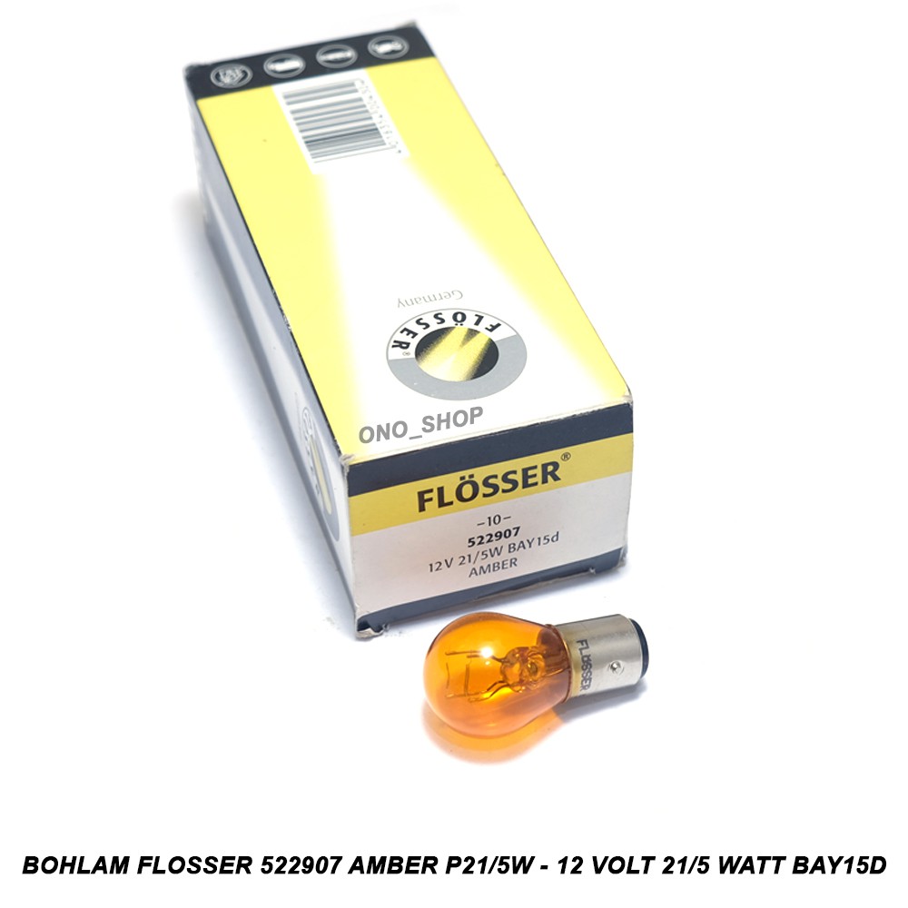 Bohlam flosser 522907 Amber P21/5W - 12 Volt 21/5 Watt BAY15d