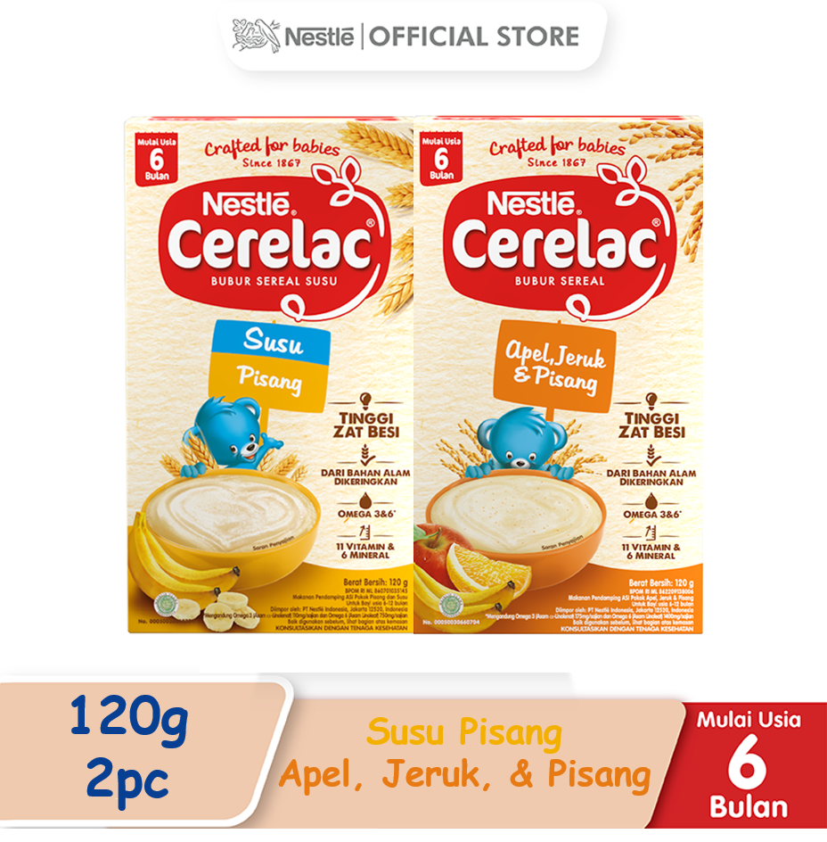 Jual Nestle Cerelac Bubur Sereal Bayi 2 X 120 Gr Shopee Indonesia