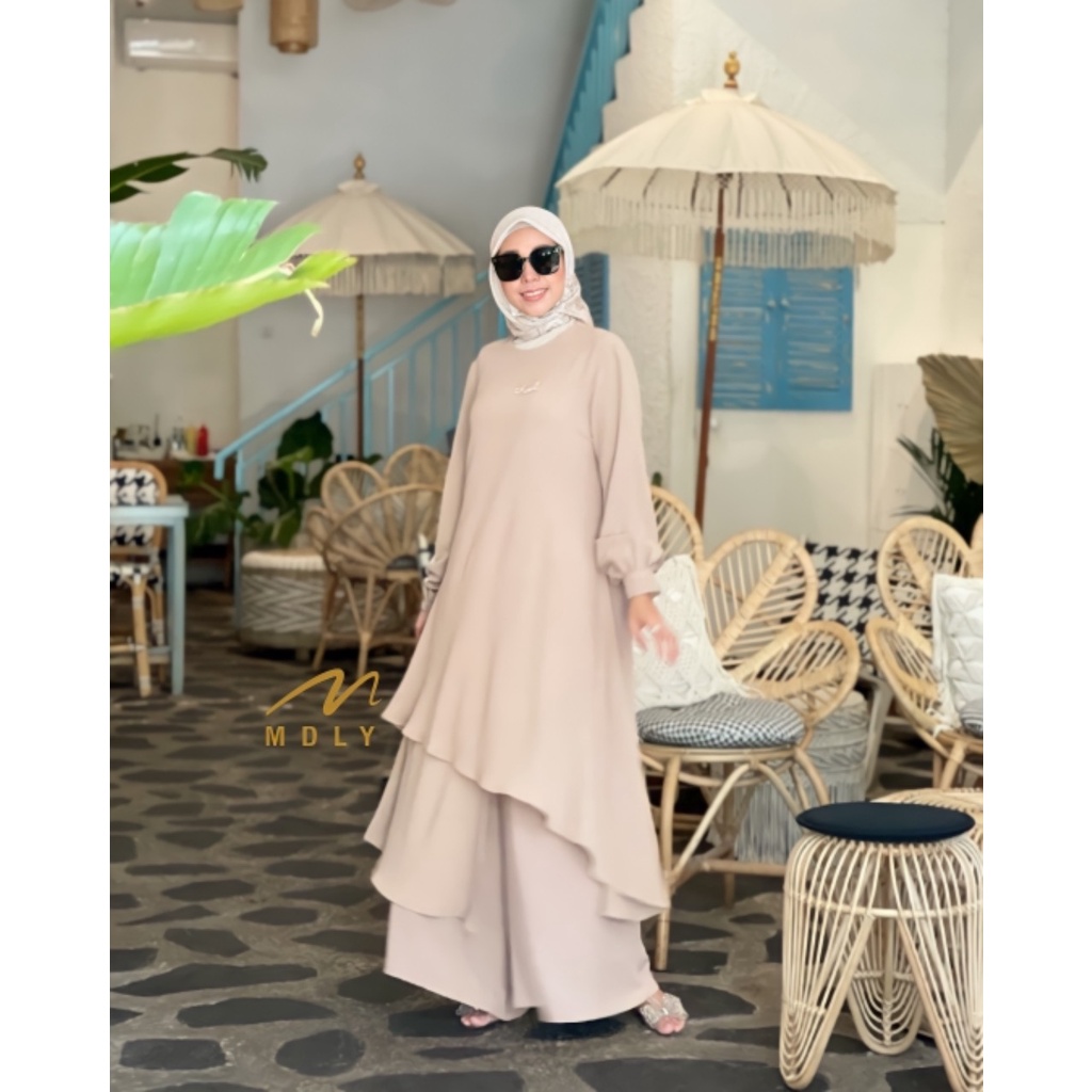 GAMIS DRESS WANITA ATASAN TUNIK KEMEJA WANITA TERBARU SONIA SET BY MDLY 3050