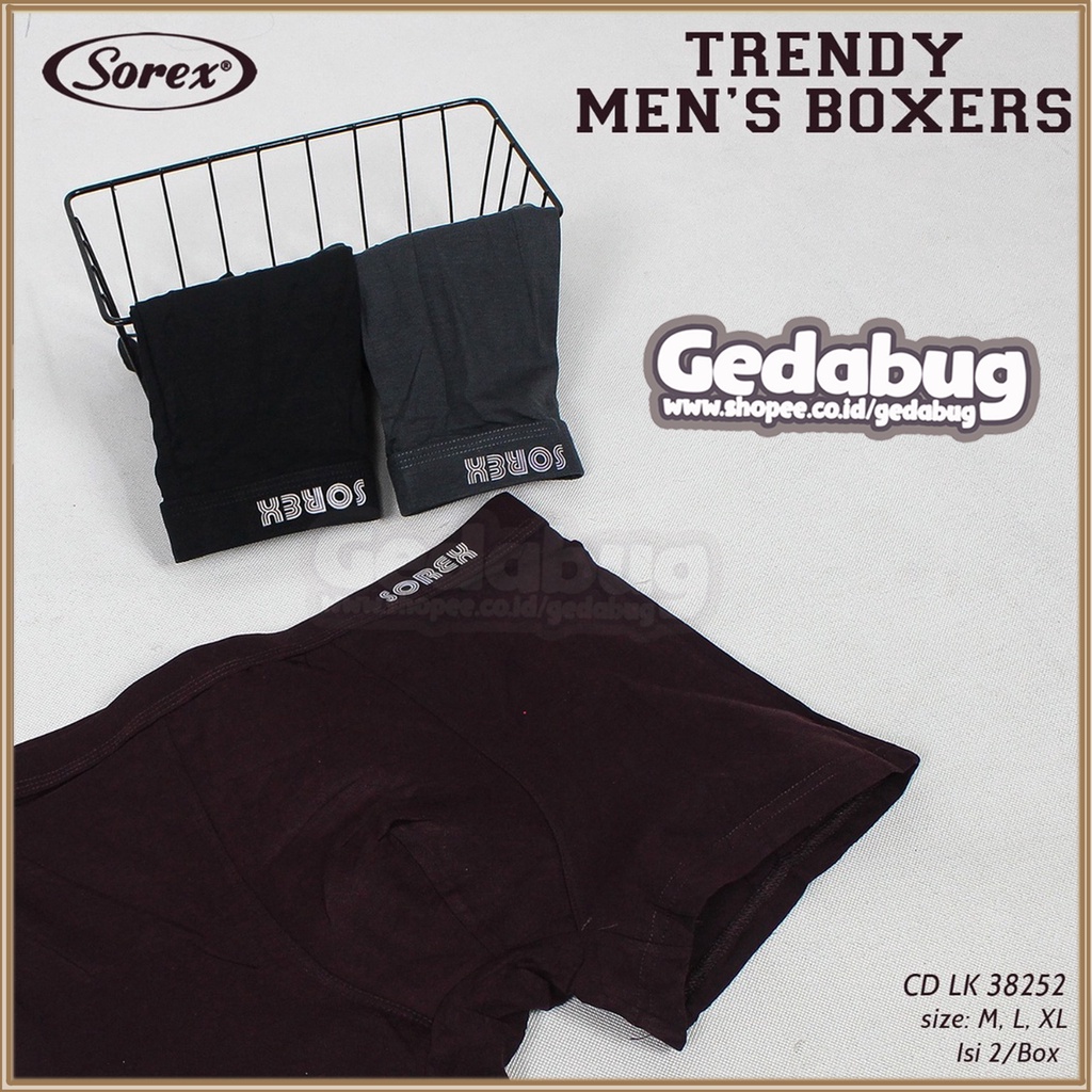 ( 2 Pcs ) CD Boxer Sorex 38252 | Celana Dalam Pria Boxer Sporty | Trendy Men's Boxer