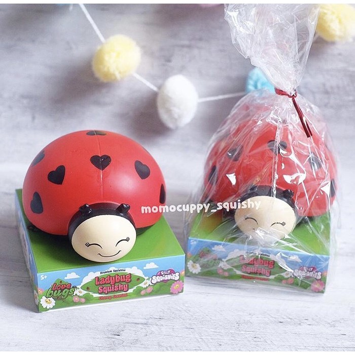 PROMO SQUISHY LICENSED ladybug by silly squishies ( Kepik merah slow)