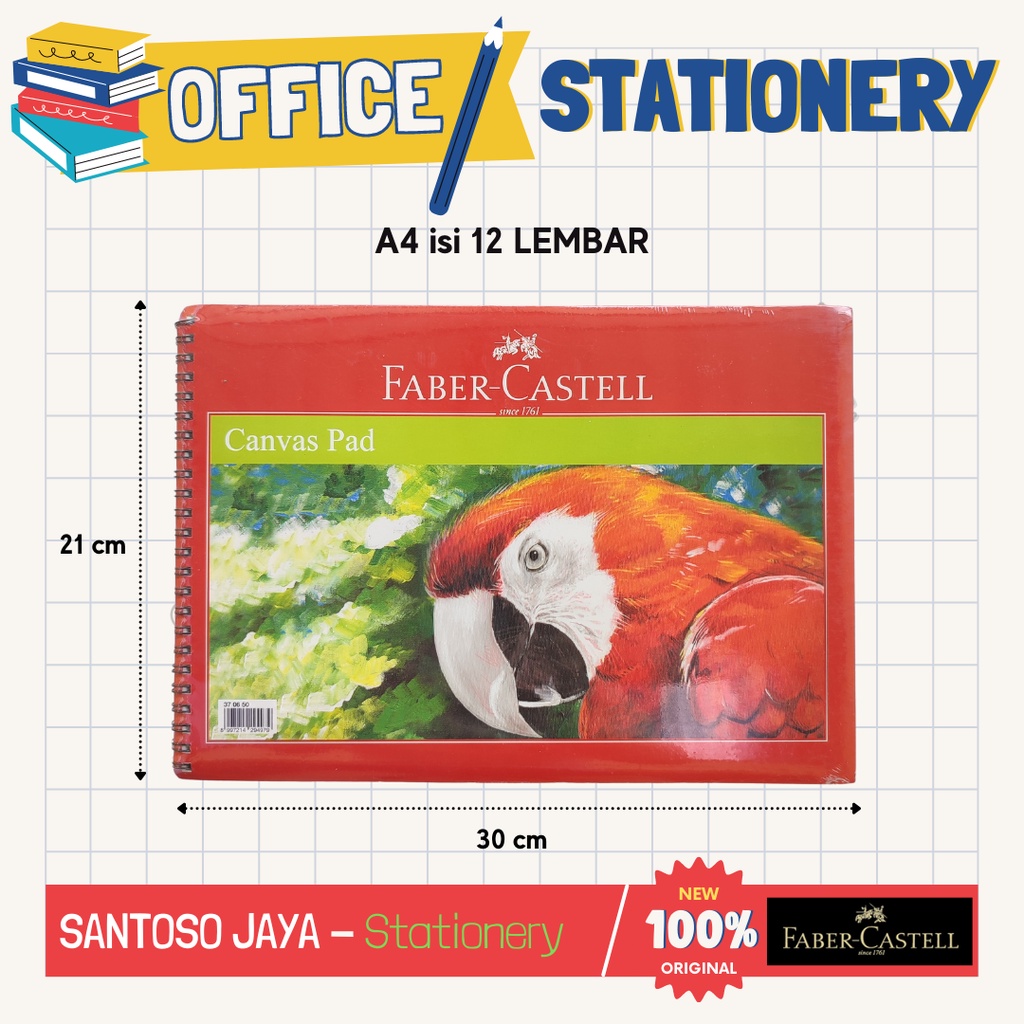 

Canvas Pad A4 FABER CASTELL - Kanvas Lukis 12 Lembar 21x30 cm - 370650