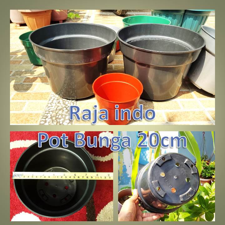 Asli 20 Cm Tebal Pot Bunga 20cm Hitam - Pot Plastik 20 Cm Bibit Hitam Pot Polos Basic