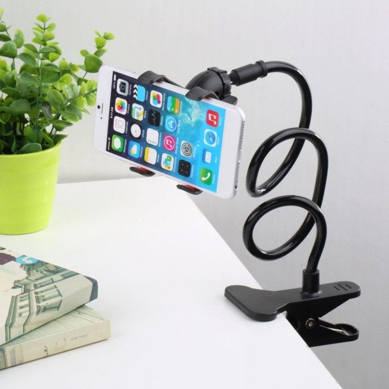 Lazypod Besi Aksesoris Phone Holder Handphone / Tempat Klip Fleksibel Ponsel / Lazy Pod Jepitan HP Universal Dudukan di Meja - LP 201