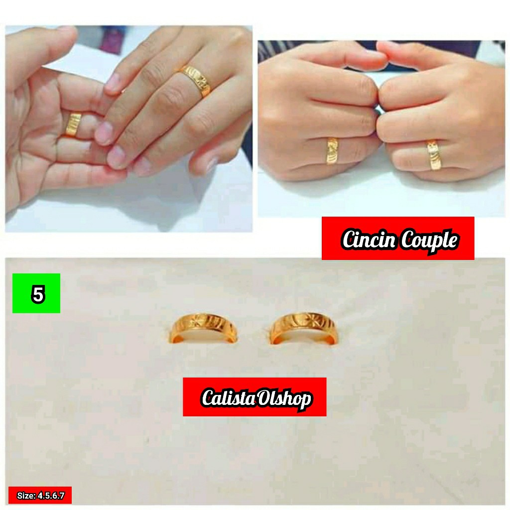 Cincin Couple motif ukir Pacaran/ Tunangan/ Menikah ANTI KARAT (COD)