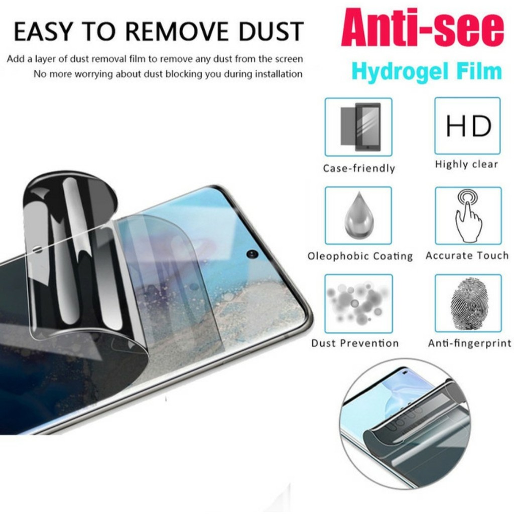 HYDROGEL Anti Spy Privacy Samsung Note 8 9 10 PLUS Note 20 S20 S21 S22 S23 ultra S20+ s21+ S10 S8 S9 plus S20 s21 Fe A51 A71 A52 A52s a72 a33 a53 a73 A34 A54 AntiGores Screen Guard anti gores