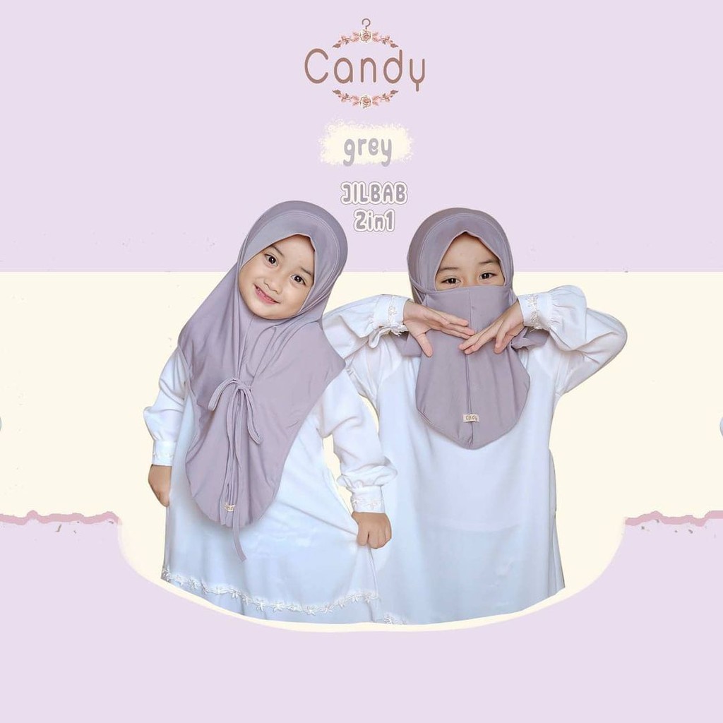 Jilbab Anak Khansa 2in 1 Jilbab Candy Original