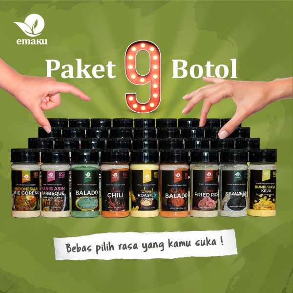 

Bumbu Masak / Bumbu Serbaguna / Paket 9 / Bumbu Dapur / Bumbu Dapur Premium / rempah-rempah - Emaku