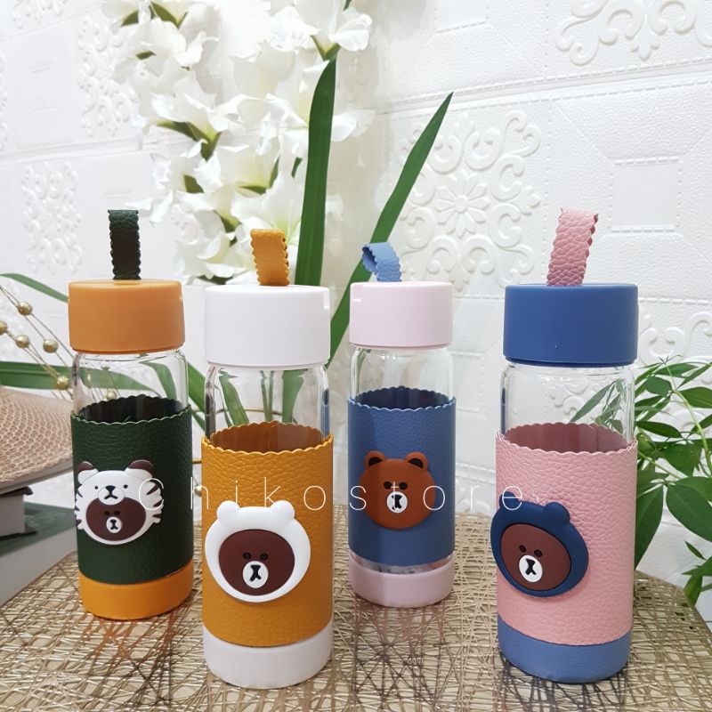 Chiko Botol Minum Beling Kaca Motif Cantik  Kapasitas 320ml GB23Q404