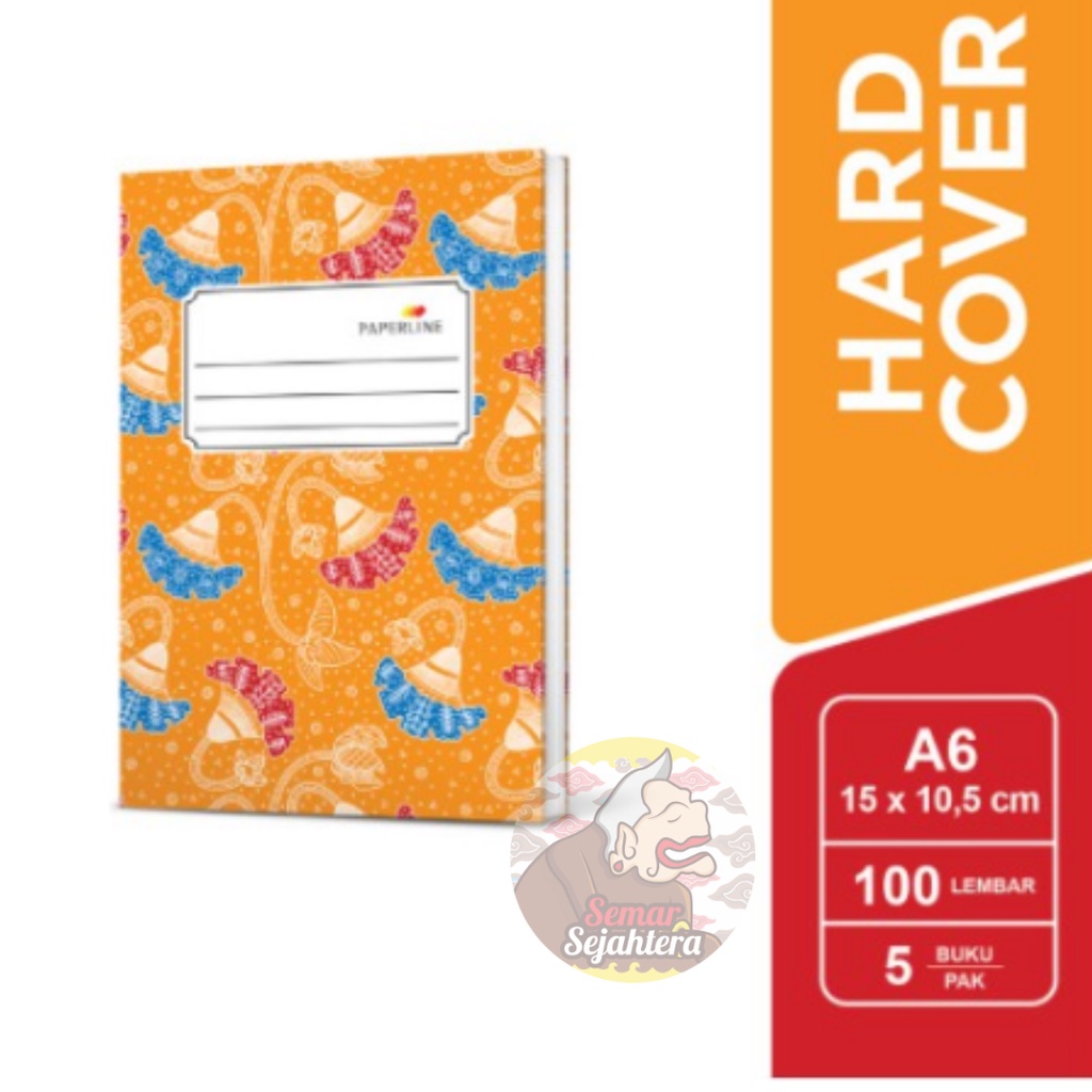 

[PCS] BUKU TULIS HARD COVER PAPERLINE A6 OKTAVO 100 LEMBAR*