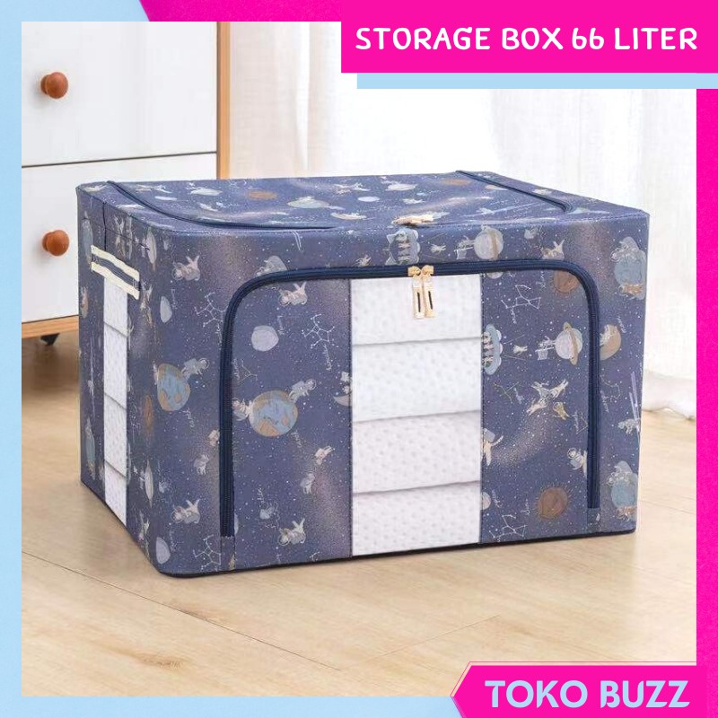 Storage Box 66L Multifungsi / Tempat Penyimpanan Mainan Baju Selimut Motif PREMIUM TO-015