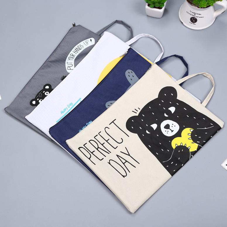 

WJ05 ZIPPER BAG MOTIF WJ-05 Tas Map A4 Kain Kartun dengan Tali Keren - serbaada