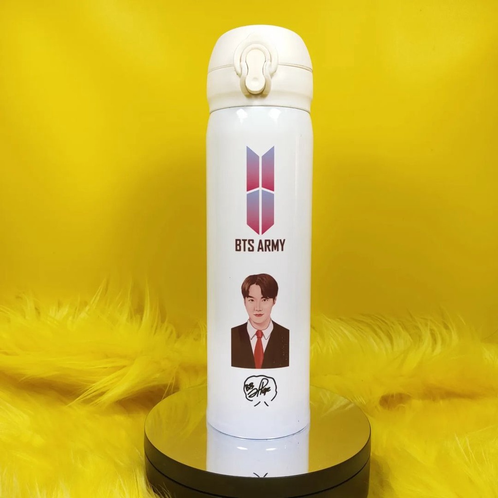 Botol Karakter BTS Tumbler KPOP Free Nama Sendiri Tahan Panas Kado Ualangtahun