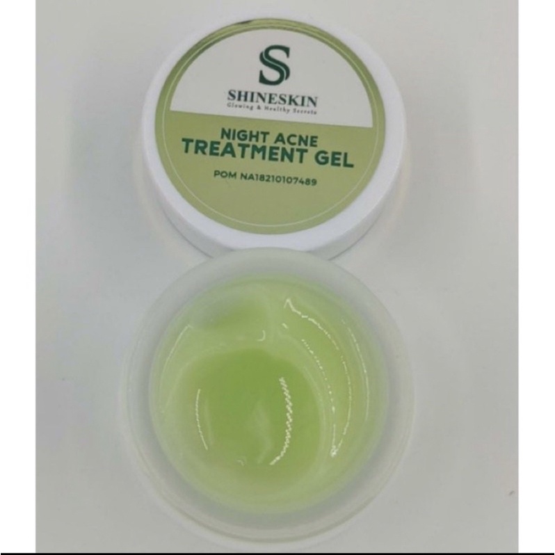 Cream malam greentea / Night acne treatment gel / cream malam greentea shineskin
