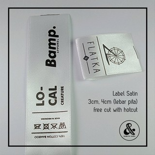 (Bisa COD) Promo Cetak Label Satin Meteran / Label Hijab Murah / Label