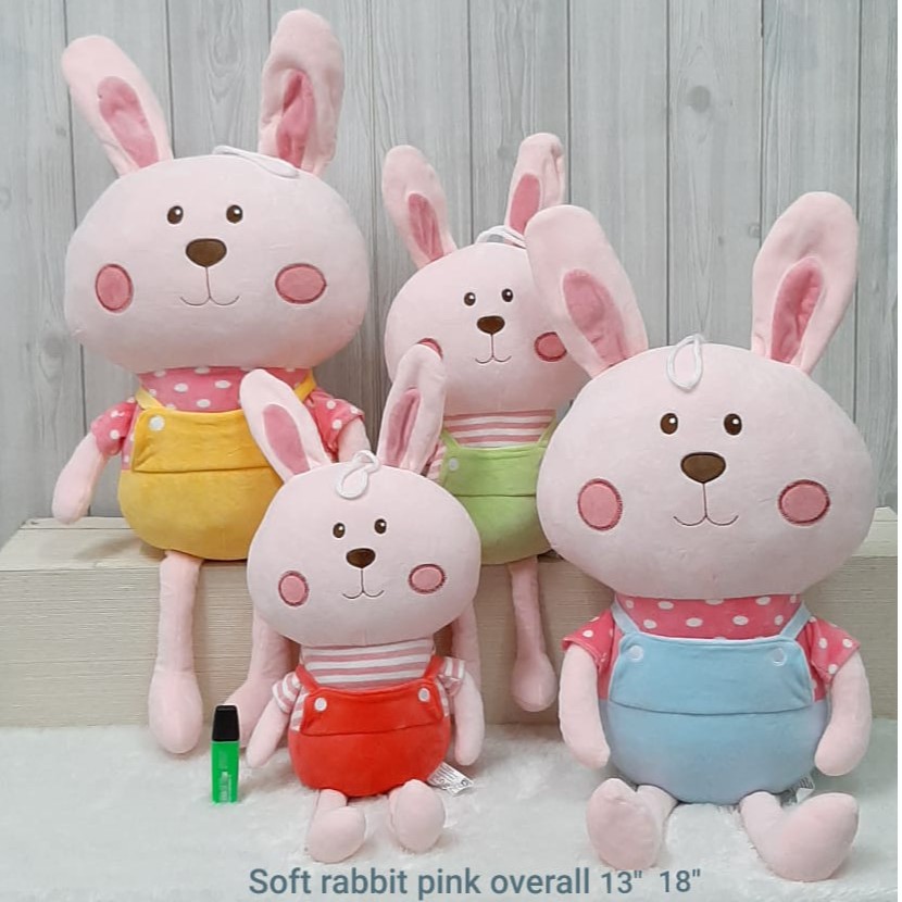 Boneka Kelinci Overall 65cm/18&quot;/Boneka Rabbit pink/Animal Boneka