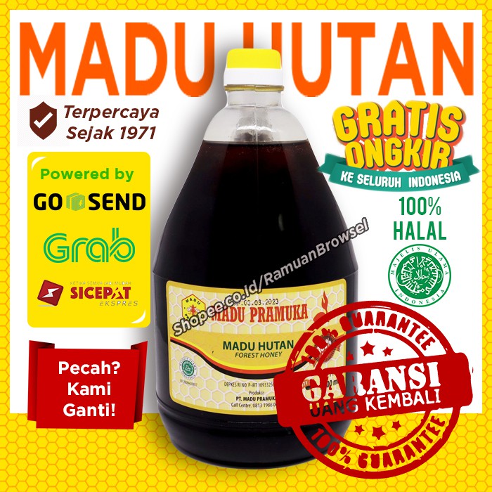 

Madu Pramuka Lebah Liar - Madu Hutan 2000ml ( 2 Liter )
