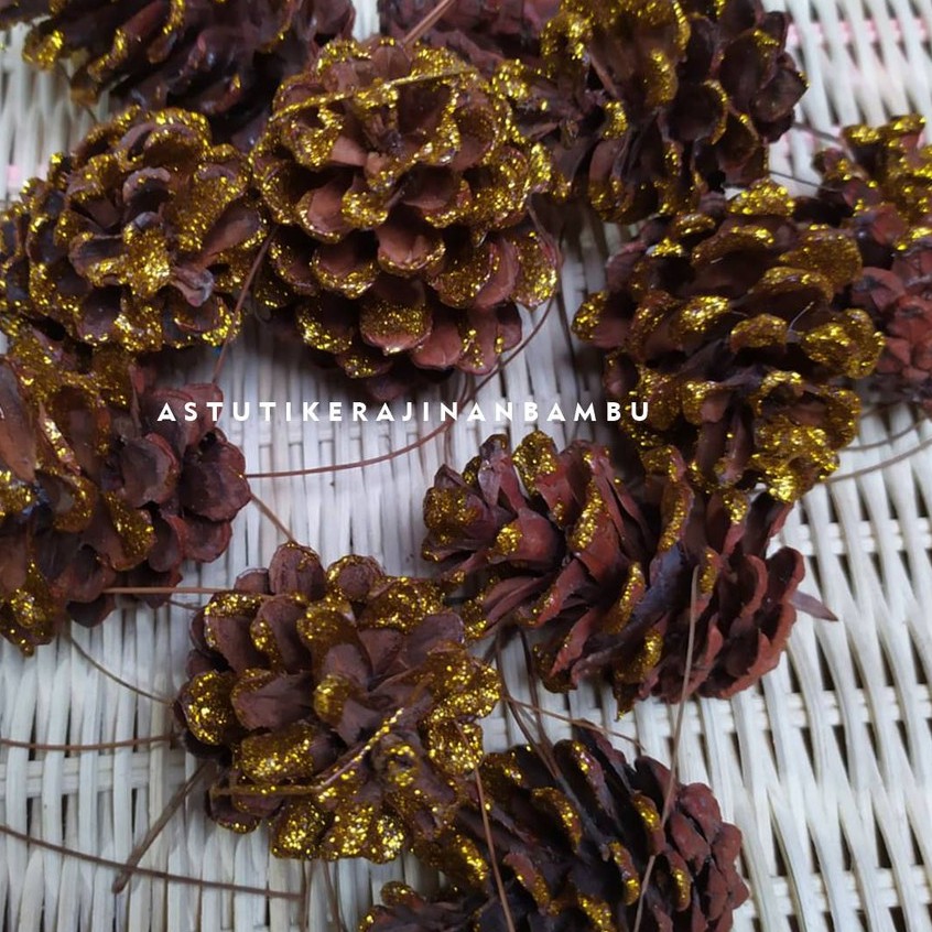 Bunga Pinus Gliter/ bunga pinus kering/ bunga pinus/ pinus kering jogja