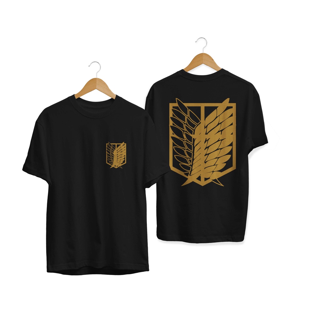 BAJU KAOS ANIME SNK SHINGEKI NO KYOJIN SCOUTING LEGION GOLD EDITION