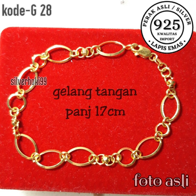 GELANG TANGAN/GELANG PERAK WANITA/GELANG WANITA/GELANG MURAH/GELANG MAS KUNING/GELANG PERAK ASLI