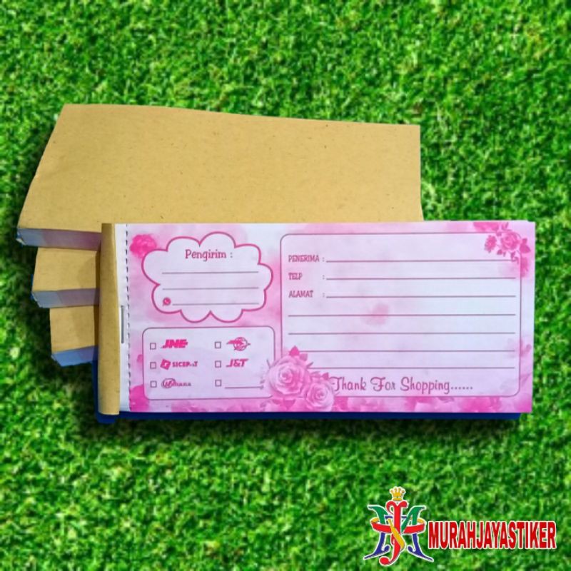 

label pengiriman alamat isi 100 lembar motif bunga