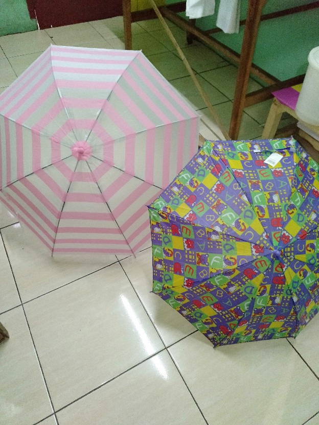 Payung Tongkat Stripe Gg J Warna Pastel