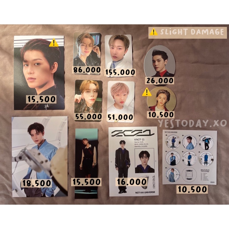 PC Johnny Regulate, PC Renjun PB Universe, PC Sungchan Jewel Universe, PC Jisung Dream Cafe