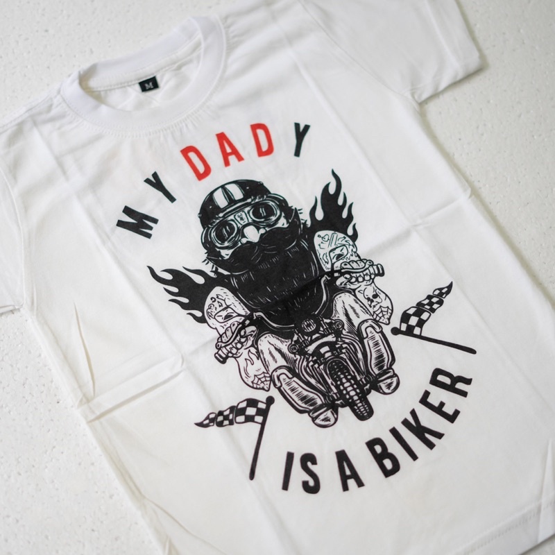 kaos putih anak - DAD bikers jenggot