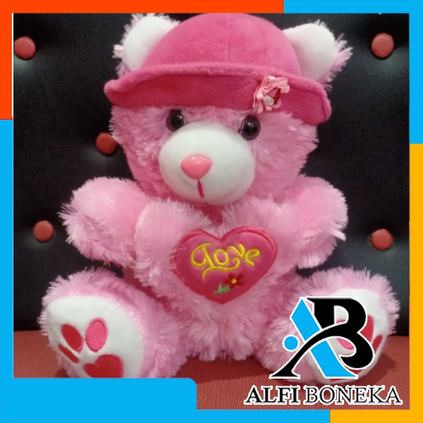 Best Seller Boneka Topi lucu murah  Boneka Teddy Bear Love Topi berkualitas  kado ulang tahun