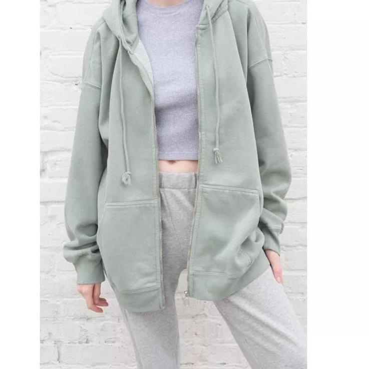 (READY) OVERSIZE HOODIE POLOS SLETING ZIPER | JACKET SWEATER WANITA OVERSIZE