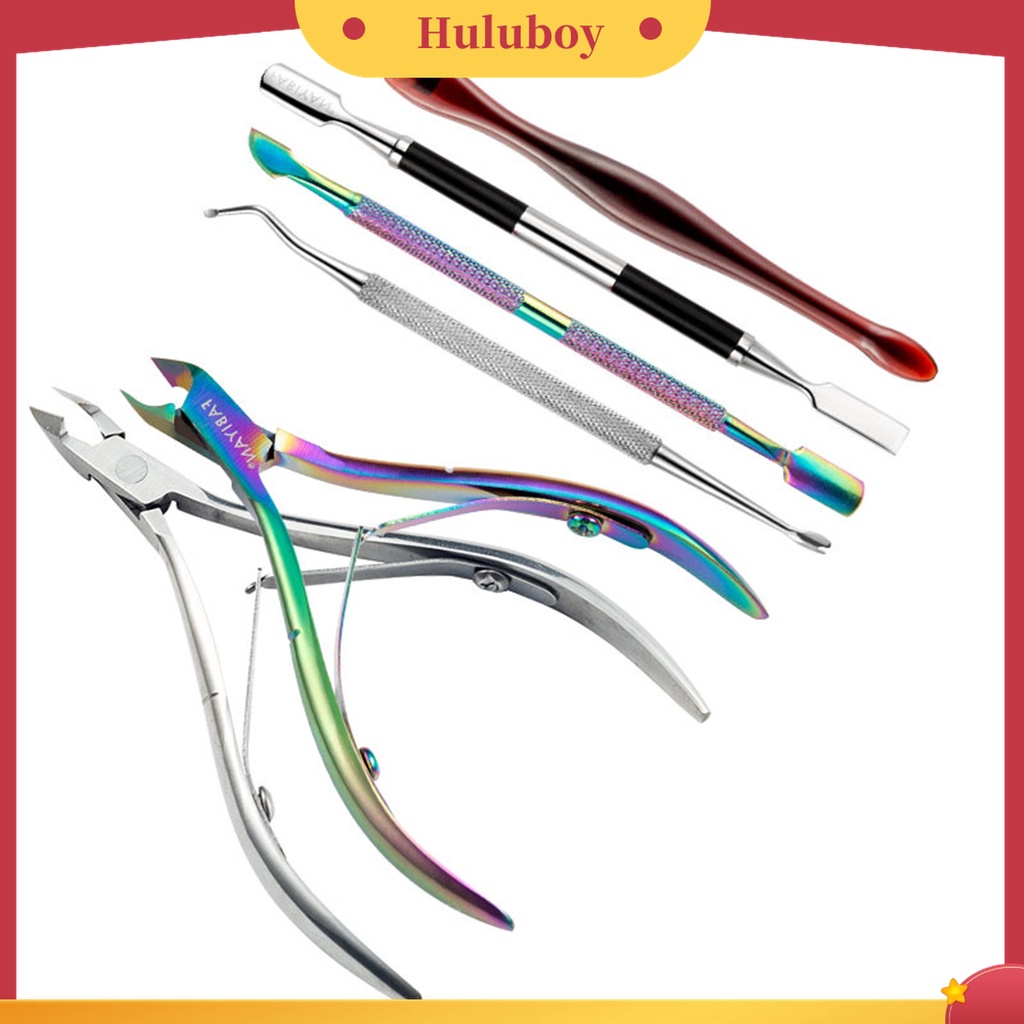 Huluboy Huluboy♡ 1 Set Alat Pemotong Kutikula Bahan Stainless Steel Untuk Manicure Pedicure