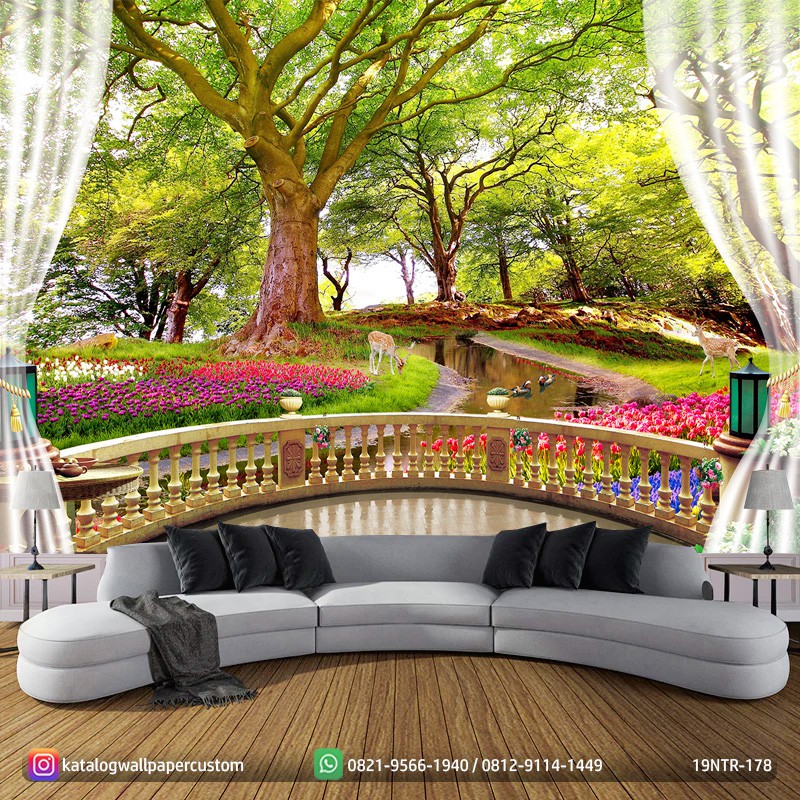  Wallpaper  Custom  Mural Photowall Background 3D Pemandangan  