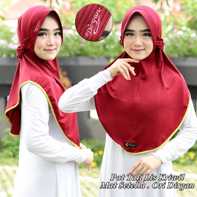《ORI ENA》 HIJAB DIRGAN KRIWIL BAHAN STELLA PREMIUM/BERGO/ JILBAB BERGO/ BERGO INSTAN/ HIJAB/ JILBAB