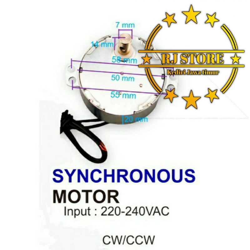 DINAMO MOTOR ROTARI SYNCHRONOUS AC 2,5/3 RPM 4W Dinamo Mesin Tetas AC/KIPAS ANGIN