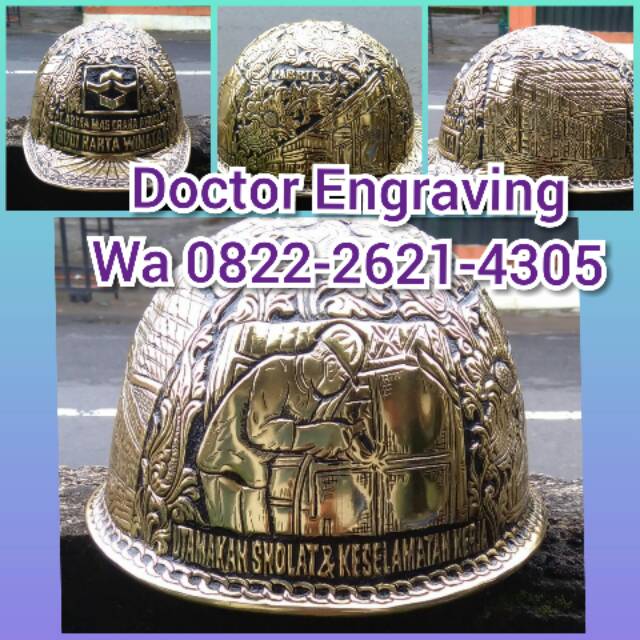Helm ukir model proyek bahan Kuningan desain custom