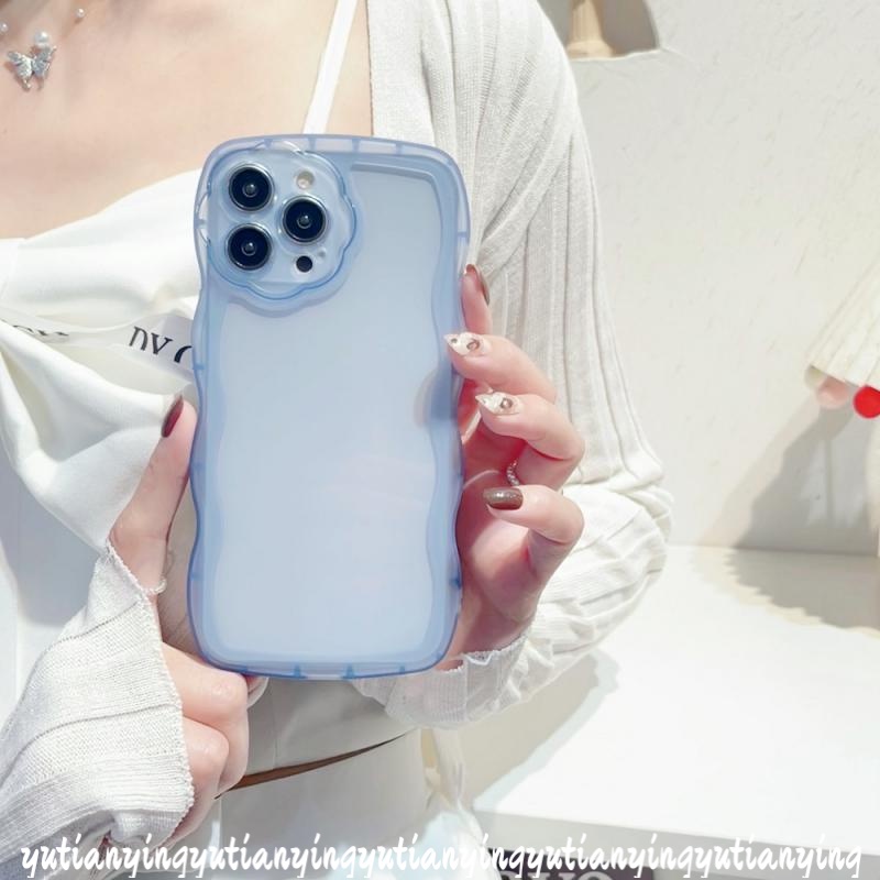 Soft Case Pelindung Lensa Kamera Bahan Tpu Motif Bunga Gelombang Tahan Banting Untuk IPhone XR 7plus 8plus 11 12 13 Pro Max 7 8 XS X SE 2020