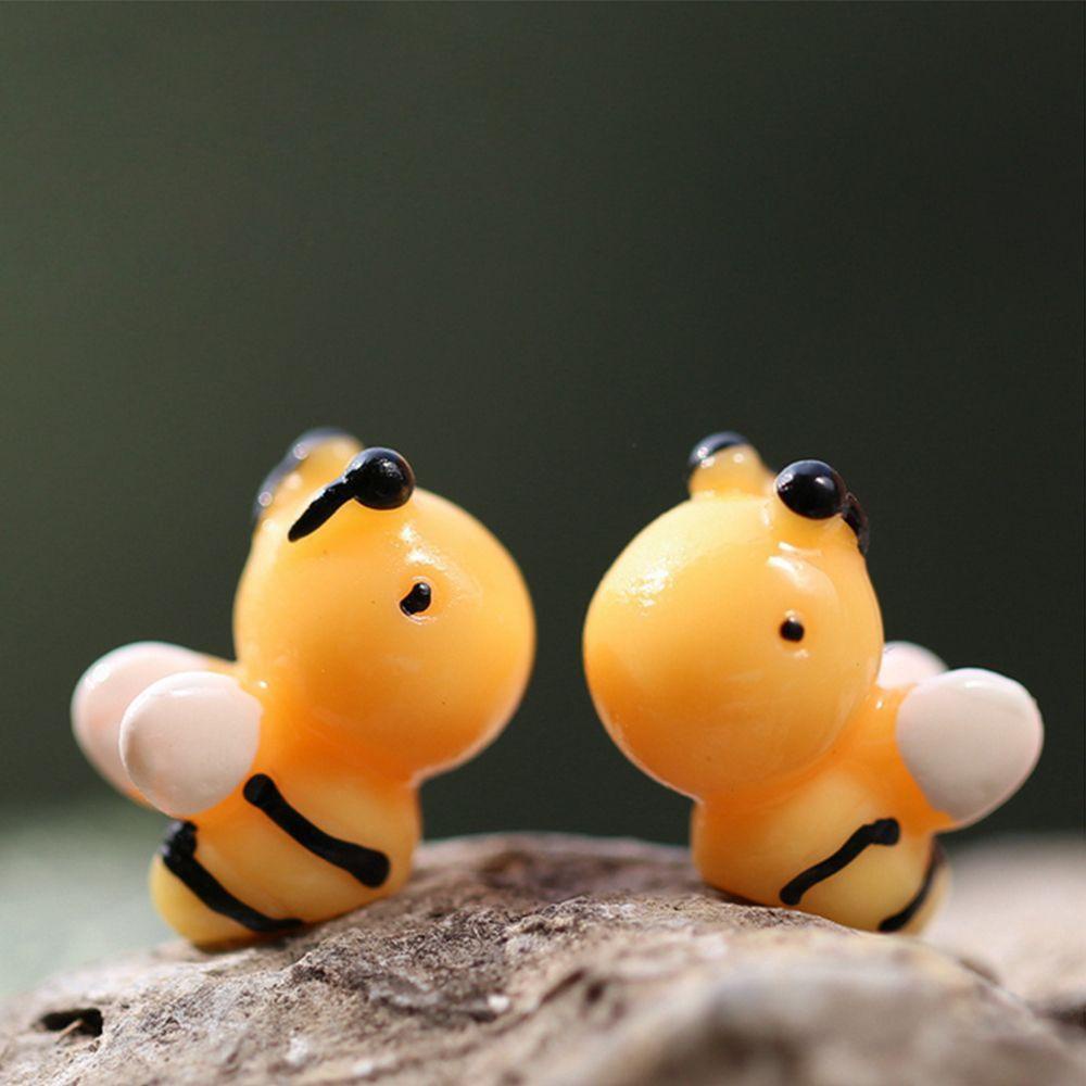 Agustina Resin Honey Bee Moss Ornaments Dekorasi Miniatur 10pcs Kerajinan Indah Peri Taman DIY